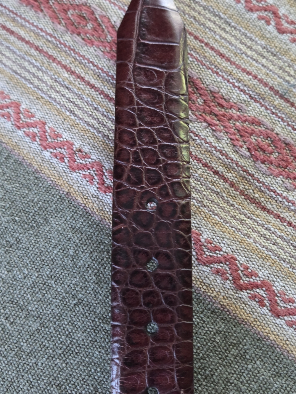 Mens Martin Dingman Alligator Grain Italian Calfskin Leather Belt 38 - Picture 6 of 16